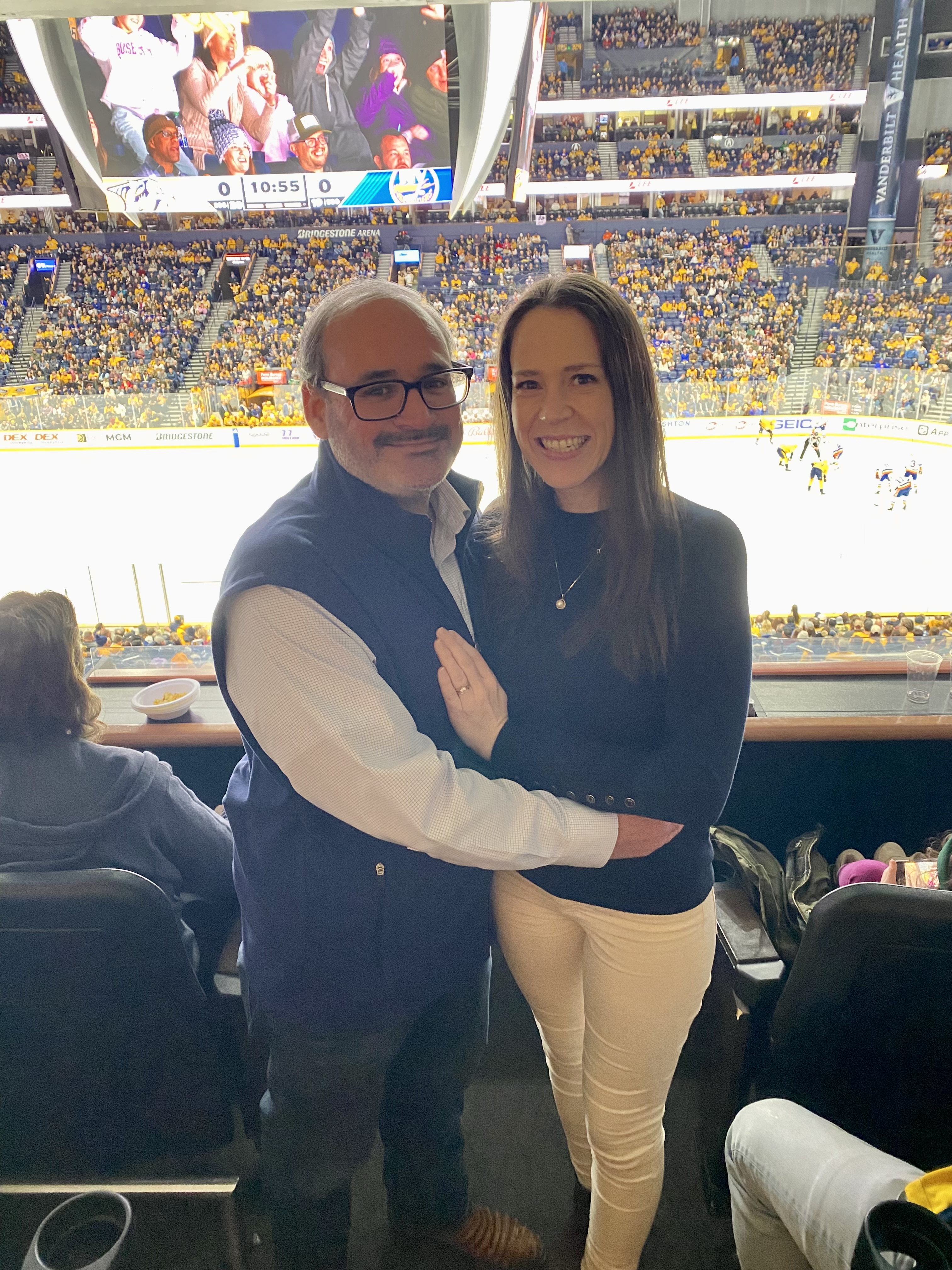 Chris and Heather Davis at Bridgestone Arena